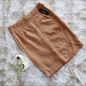 Tan Suede Pencil Skirt